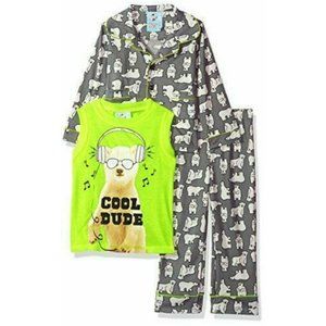 Bunz Kidz Cool Dude Polar Bear 3 pc Jersey Flannel